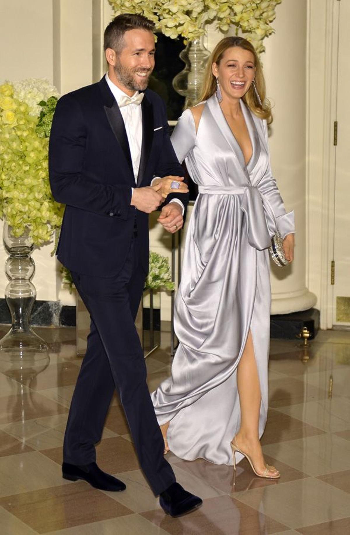 El look de Blake Lively y Ryan Reynolds en la Casa Blanca