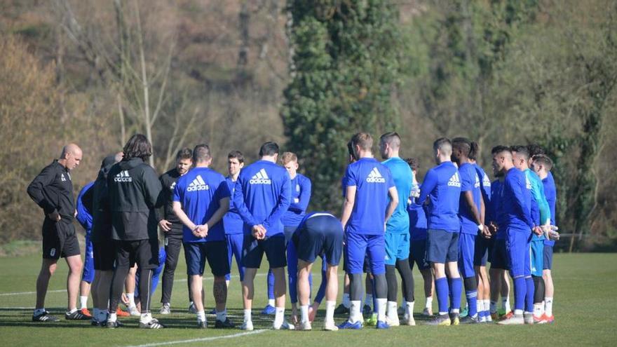 El entrenamiento del Oviedo.