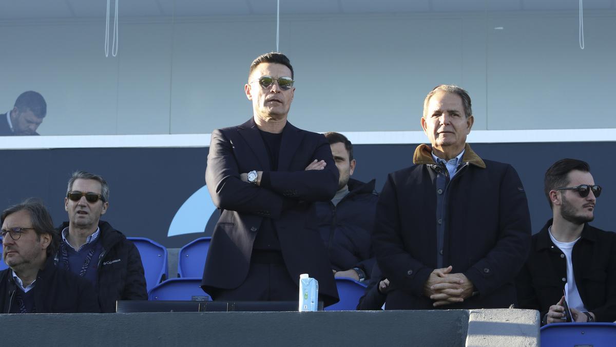 Amadeo Salvo en el palco durante el último partido ante Las Palmas.