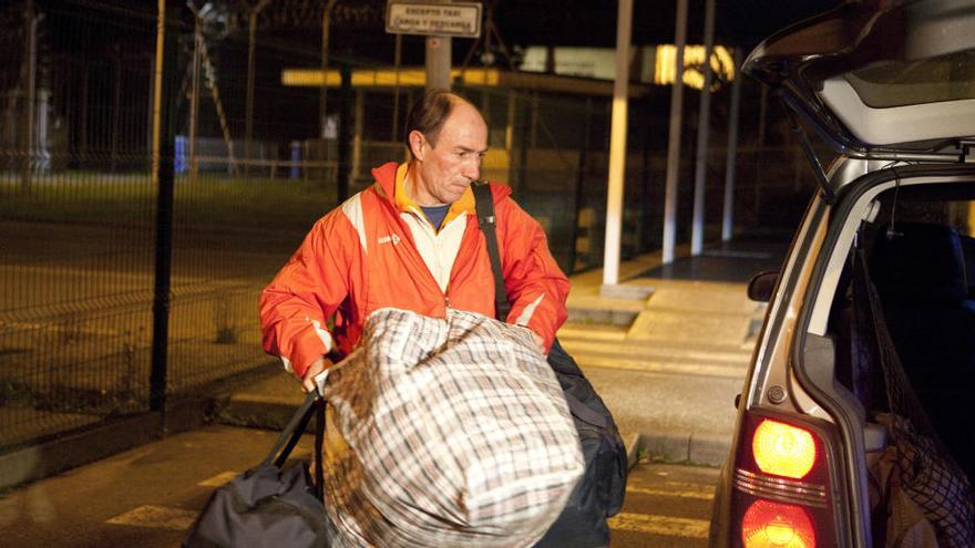 Félix Vidal Anido a su salida de la cárcel en 2013.