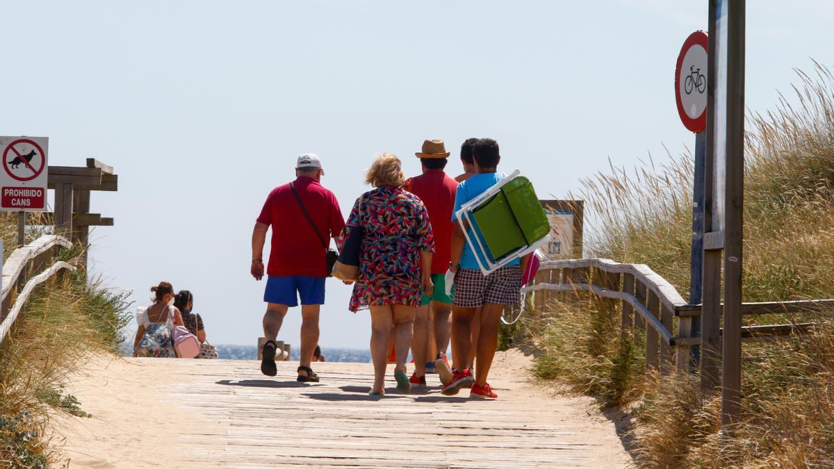 Uno de los accesos a la playa de A Lanzada.