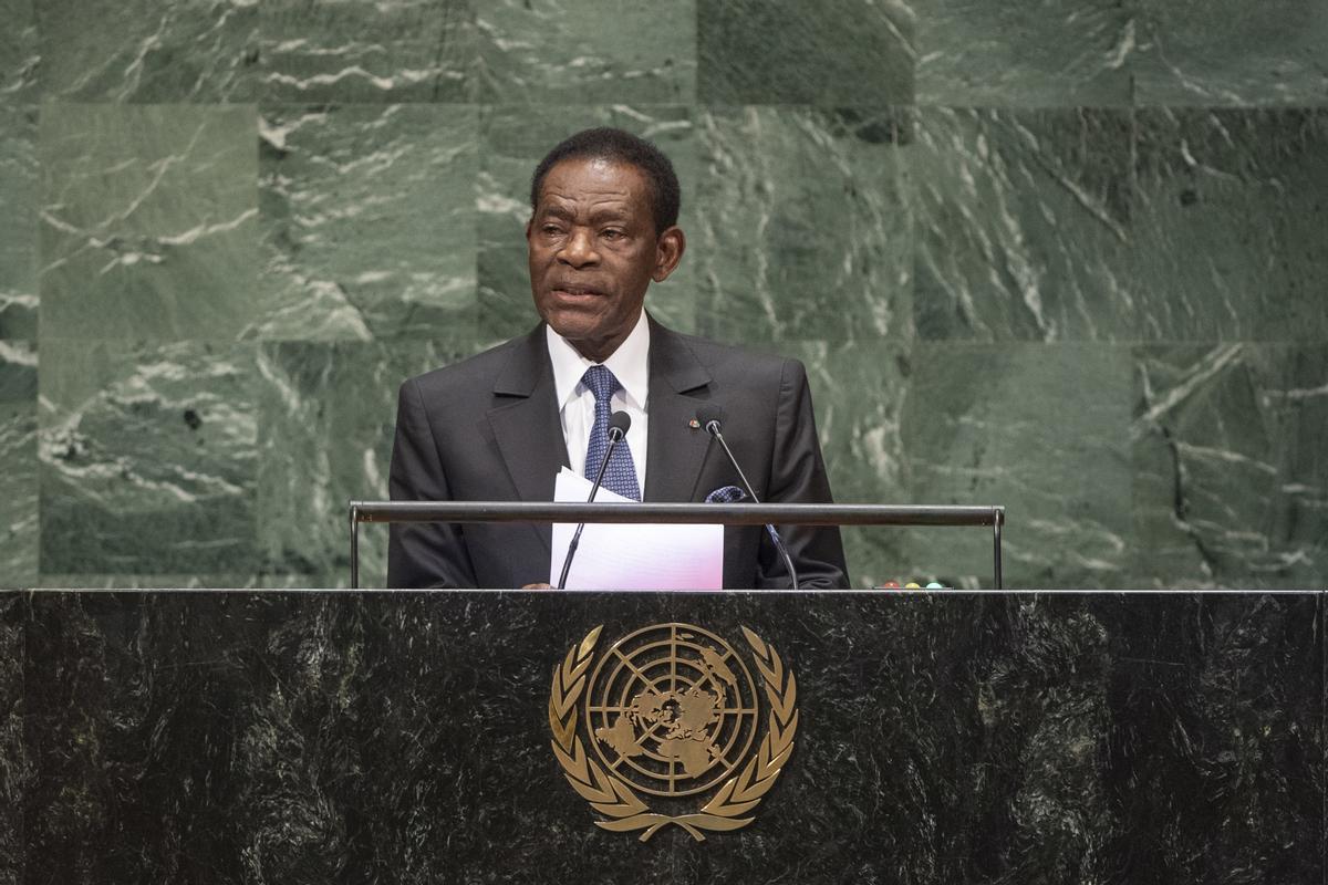 Teodoro Obiang, en una intervención en la Asamblea de Naciones Unidas en 2022.