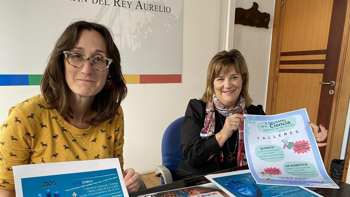 Por la izquierda, Cintia Ordóñez, vicealcaldesa de San Martín, y Feli Huerta, trabajadora del Área de Cultura.