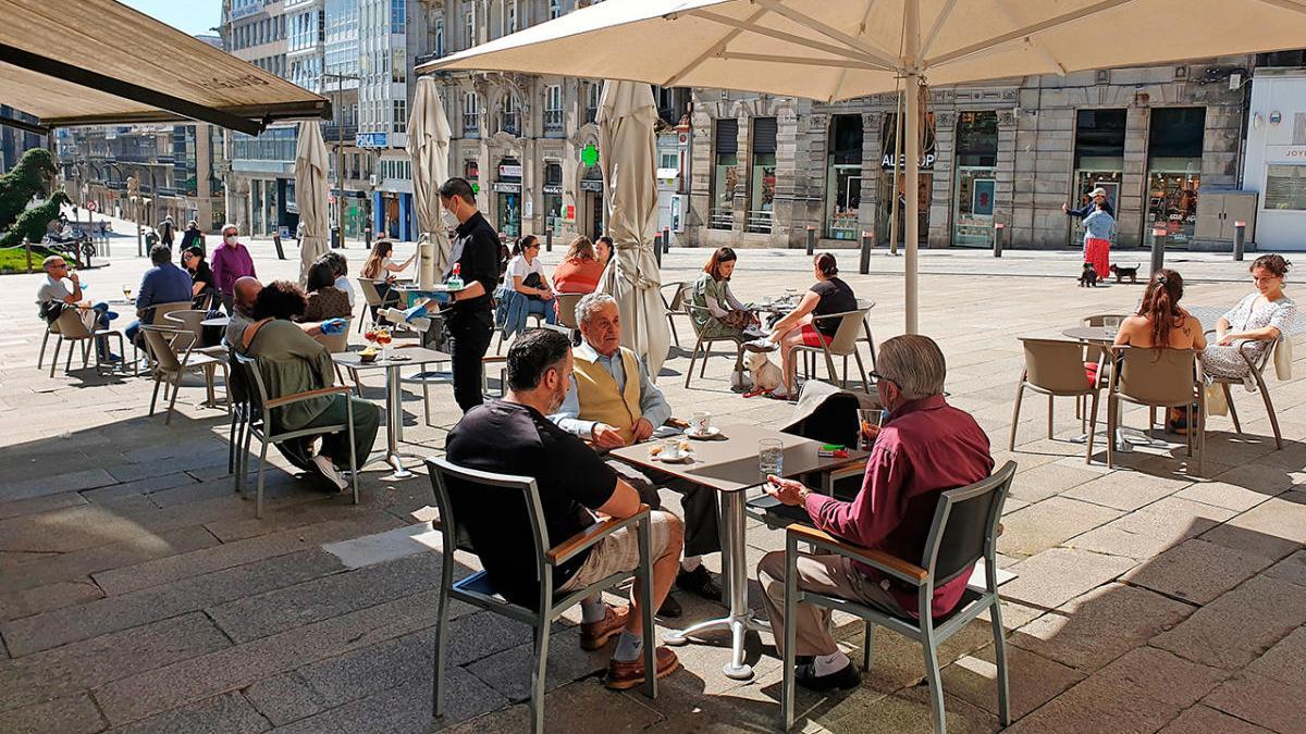 Terraza de Vigo en la desescalada