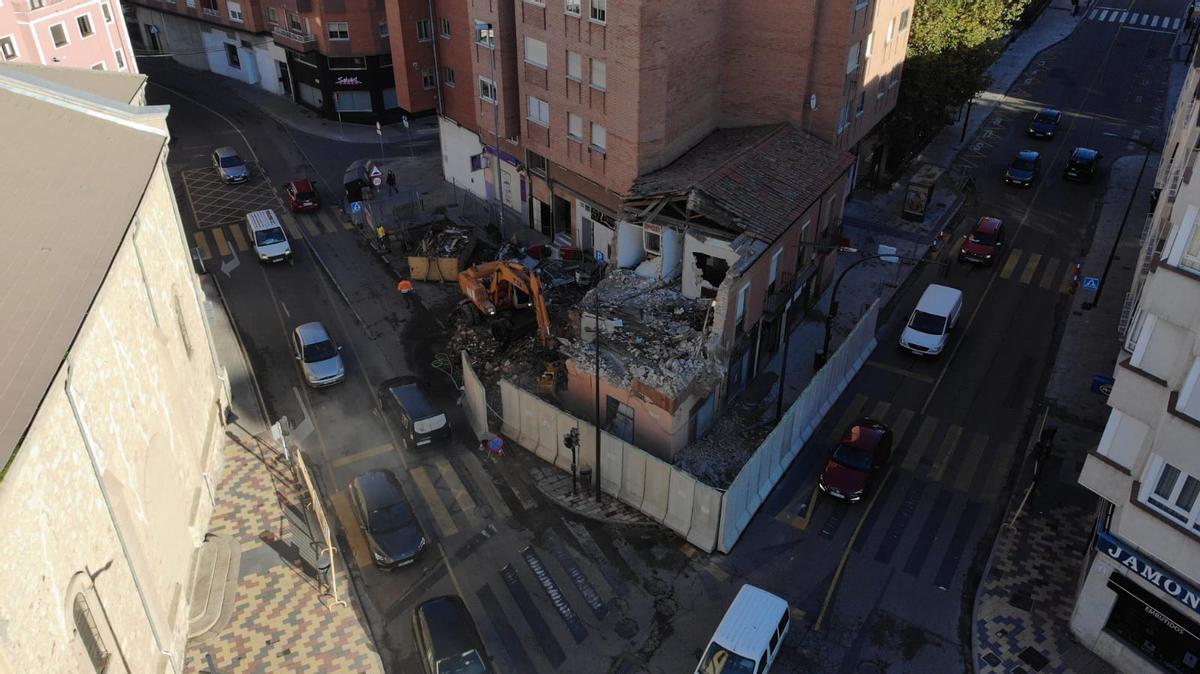 Imagen del derribo tomada desde el dron de la Policía Municipal.