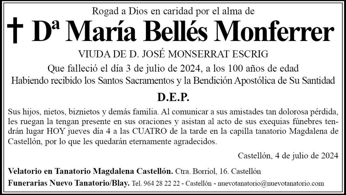 Dª María Bellés Monferrer