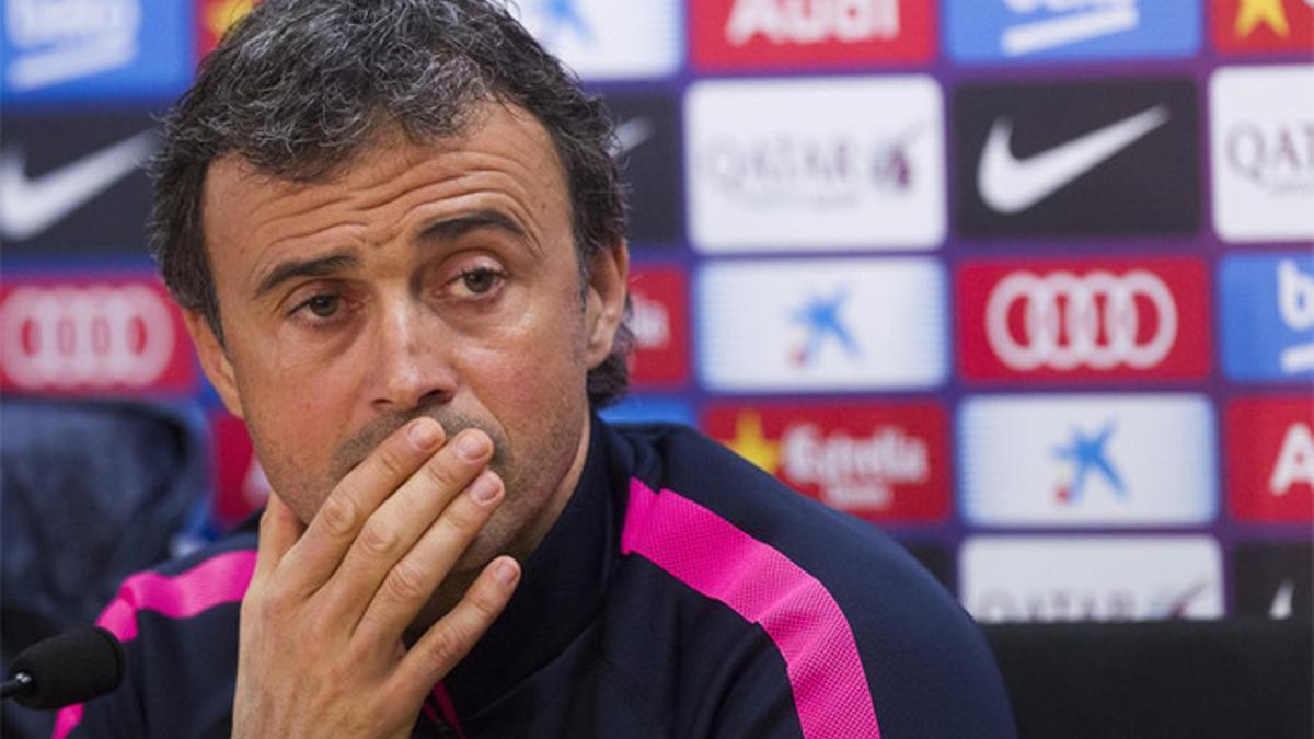 Luis Enrique se mostró muy tenso durante toda la rueda de prensa