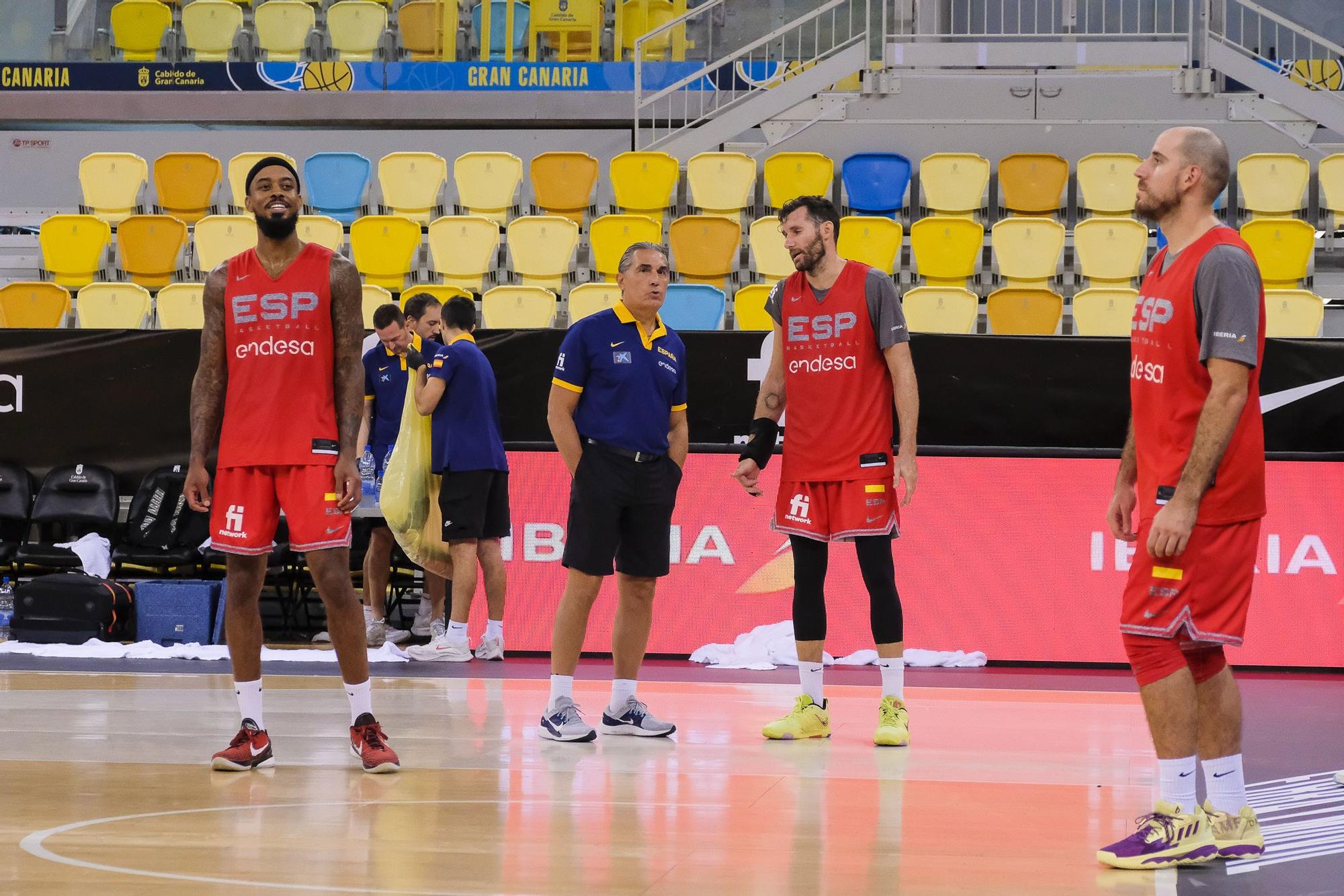 Entrenamiento de la selección española de baloncesto