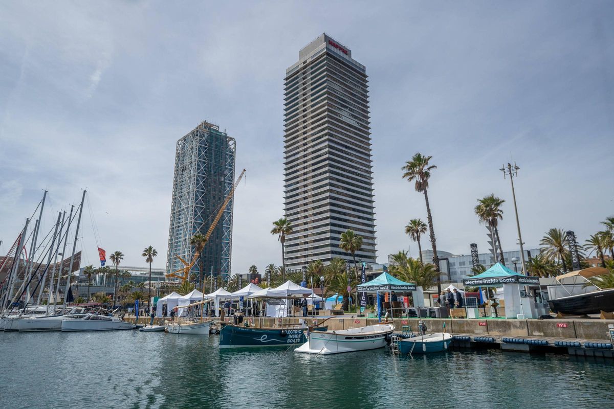 Barcelona Electric Marine Show, la segunda edición de la muestra de barcos eléctricos organizada por la Asociación Nacional de Barcos Eléctricos (ANBE), en el Port Olímpic de Barcelona.