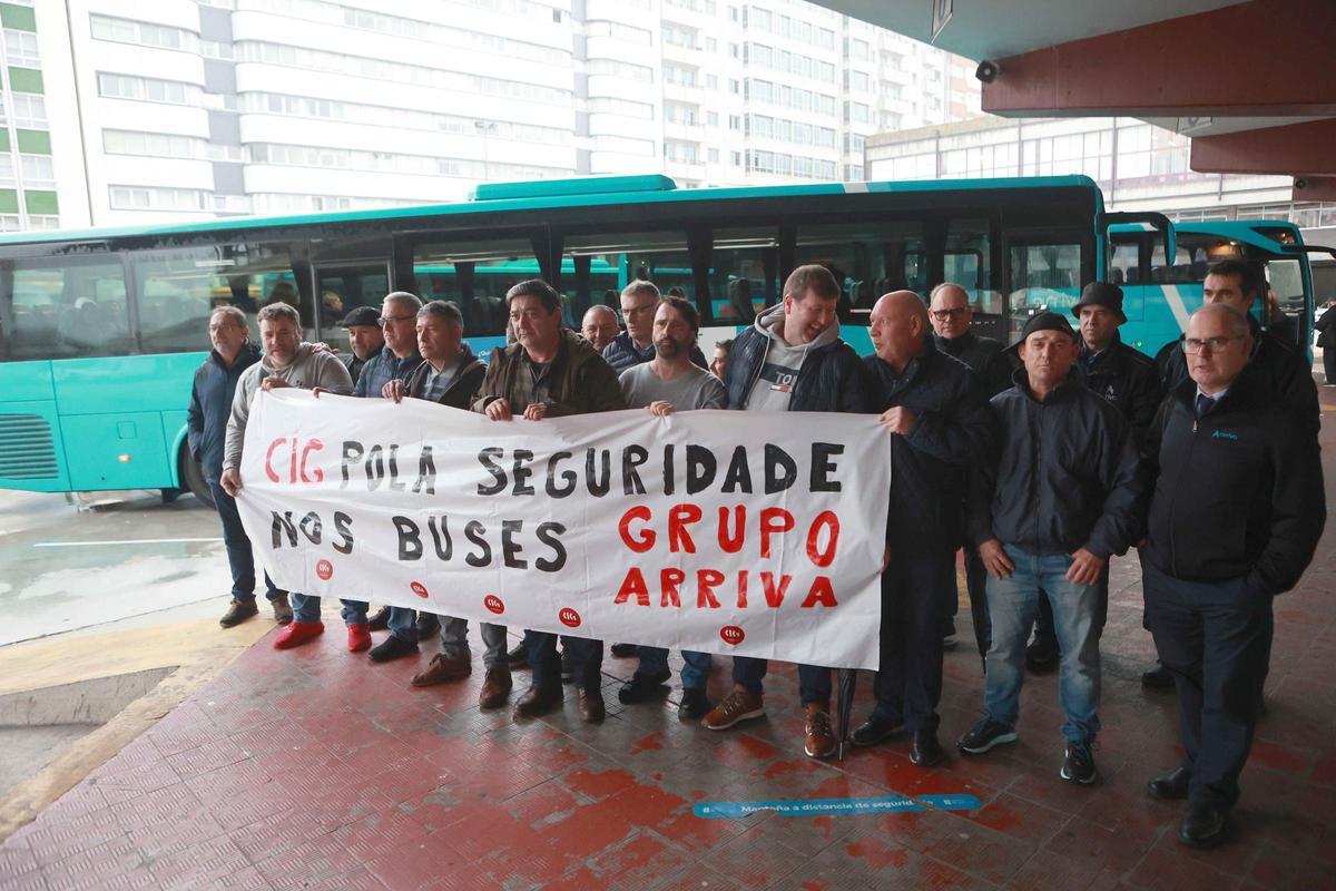 Protesta de trabajadores de Arriva en A Coruña Protesta de trabajadores de Arriva en A Coruña