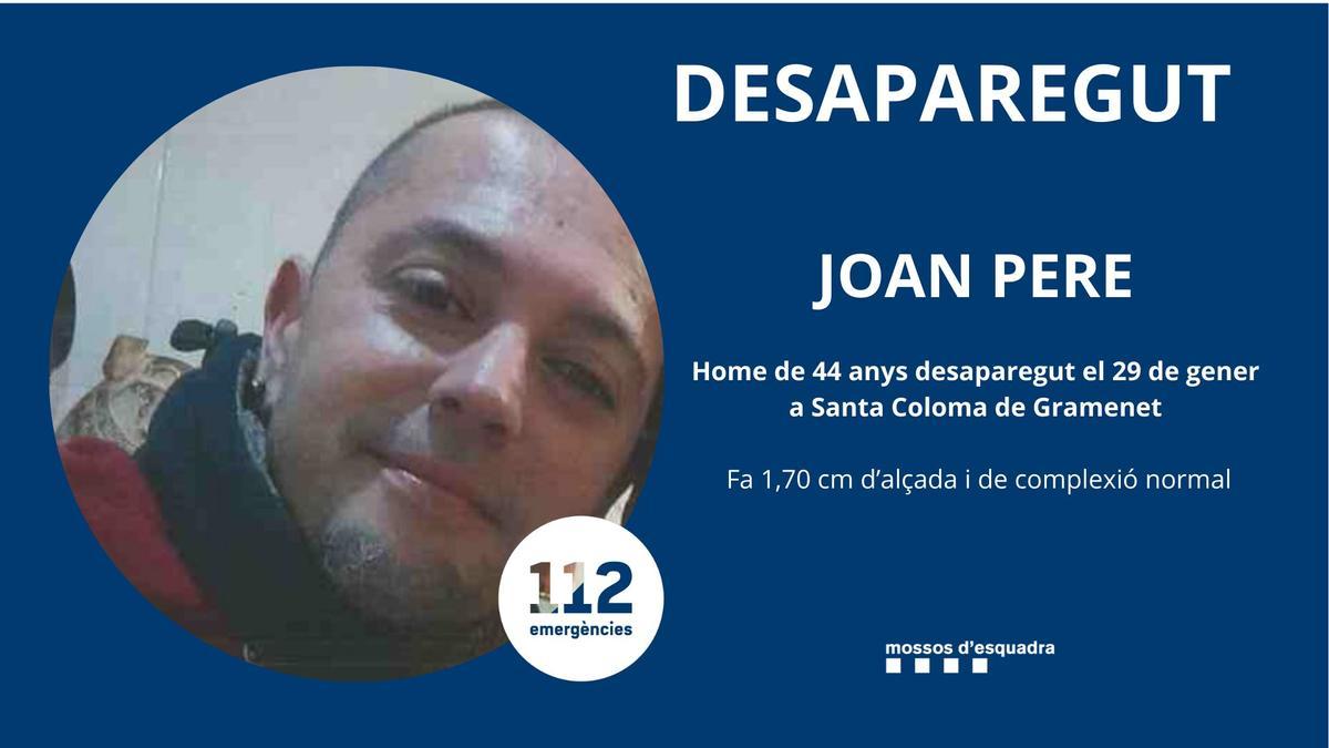 Joan Pere, desaparecido en Santa Coloma