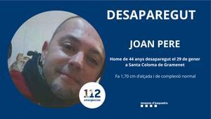 Joan Pere, desaparecido en Santa Coloma