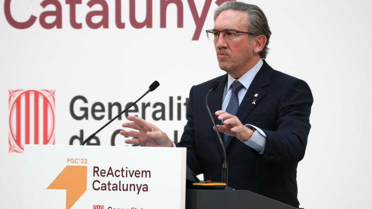 El conseller Jaume Giró presenta els pressupostos del Govern pel 2022 a l'Auditori del Parlament