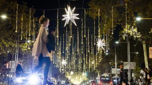 Luces de Navidad en el paseo de Gràcia 2022