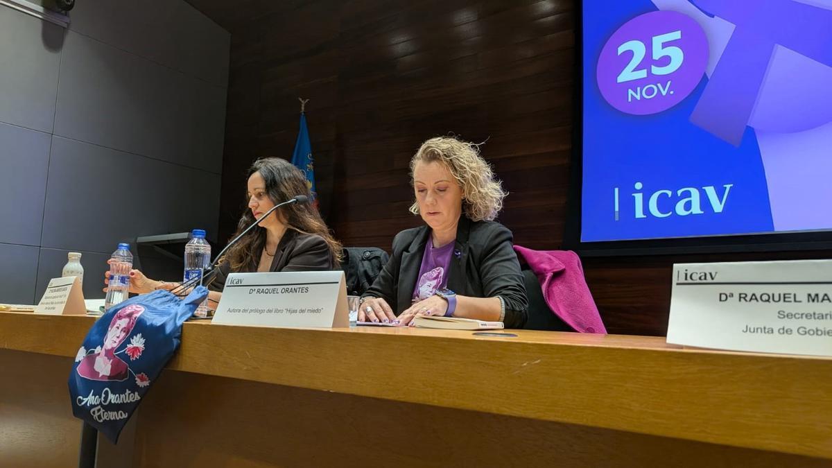 Raquel Orantes, hija de Ana Orantes, en un acto en el ICAV con motivo del 25N