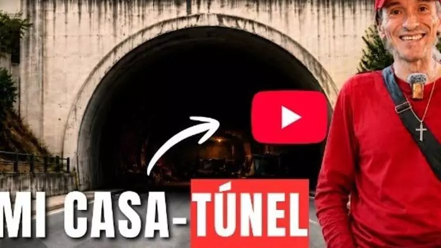 Manuel, un hombre que vive en un túnel oculto con comodidades