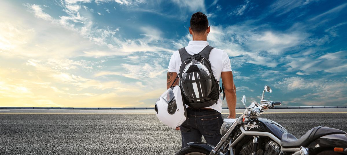 OG mochilas de diseno para llevar dos cascos de moto