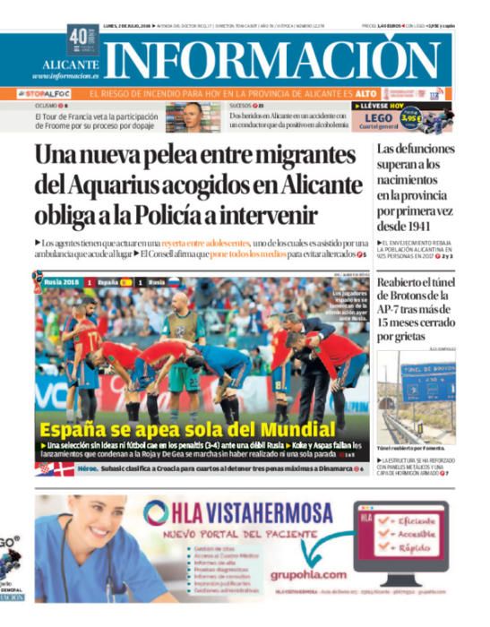 Estas han sido las portadas más destacadas de INFORMACIÓN en 2018