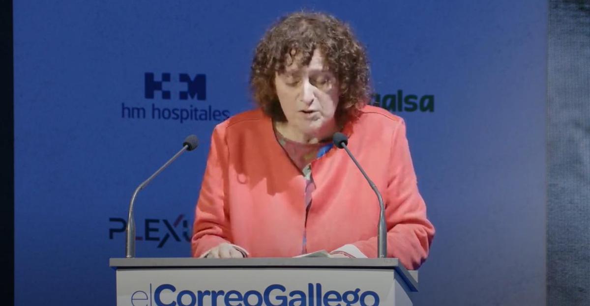 Goretti Sanmartín durante su intervención en la gala de los Gallegos del Año
