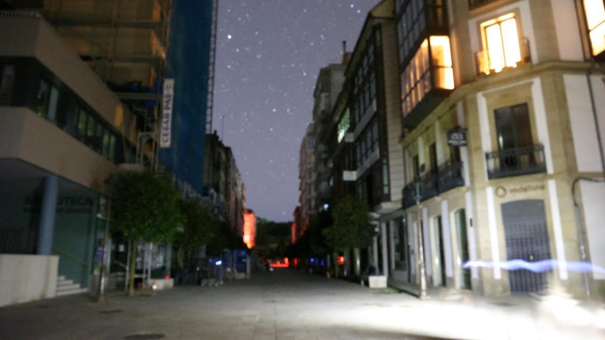 Imagen de Vilagarcía durante el gran apagón del pasado 28 de abril.