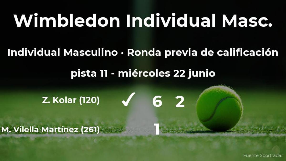 El tenista Mario Vilella Martínez, eliminado de Wimbledon