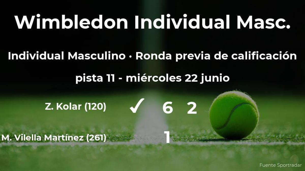 El tenista Mario Vilella Martínez, eliminado de Wimbledon