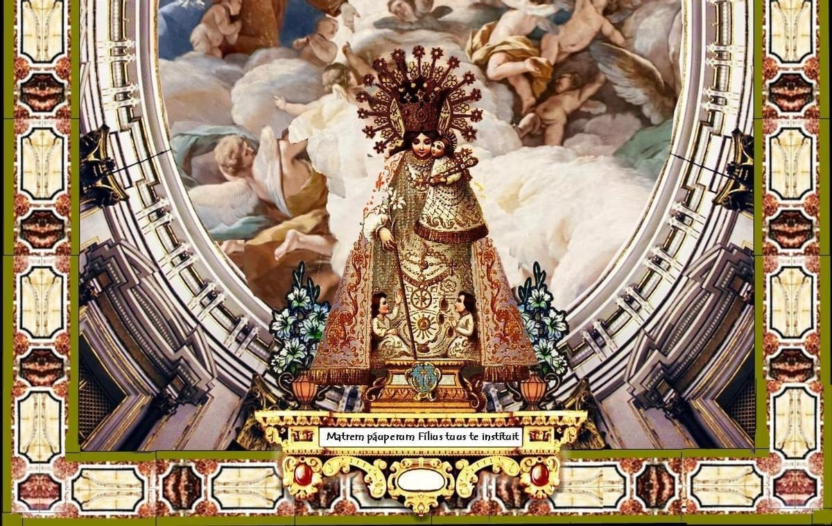 Detalle de la imagen mariana que presidirá el tapiz de flor