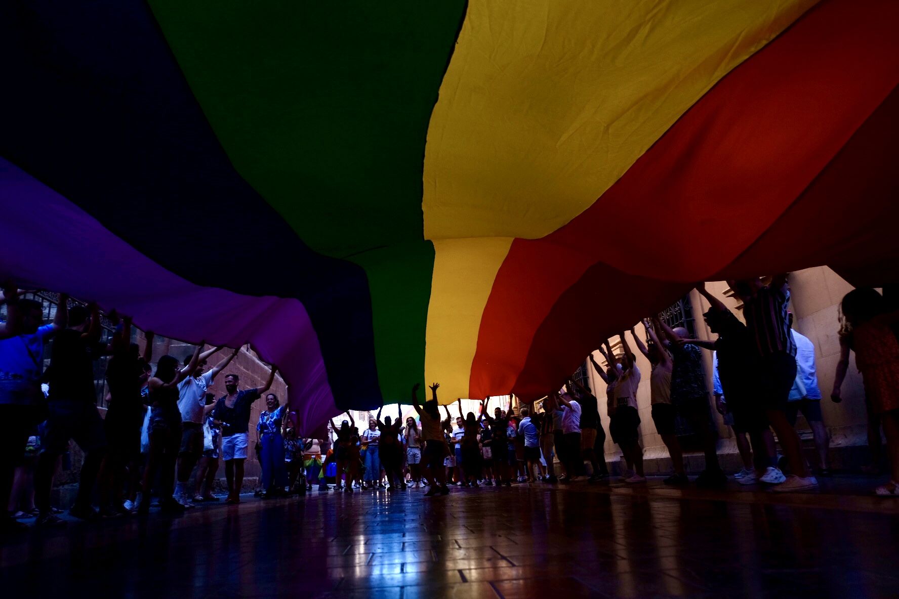 Marcha por el centro de Málaga por el Día Internacional del Orgullo LGTBI+