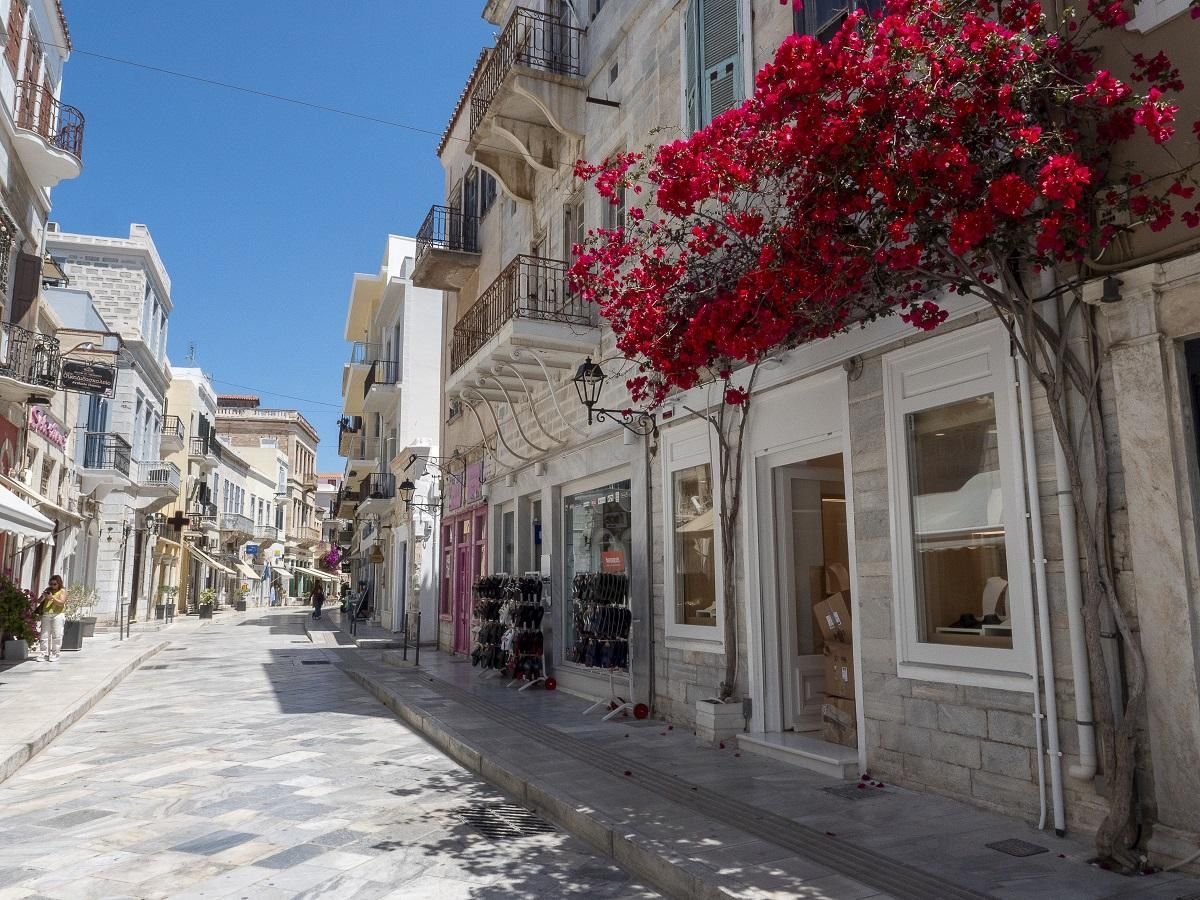 Calle Antiparos de Ermúpoli.