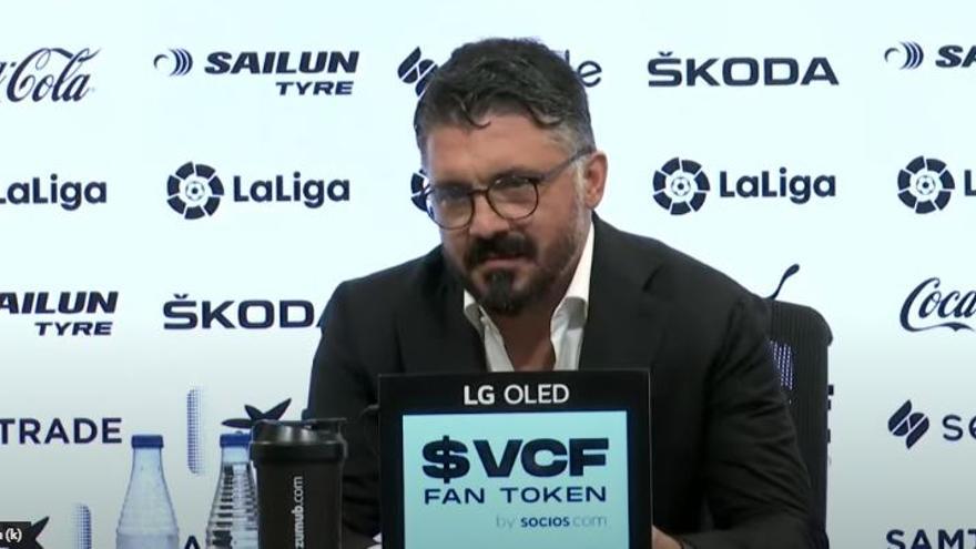 Gattuso durante su presentación