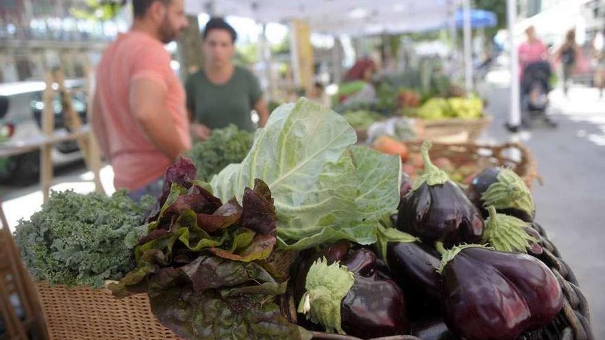 Verduras a la venta en un mercado de Sada.