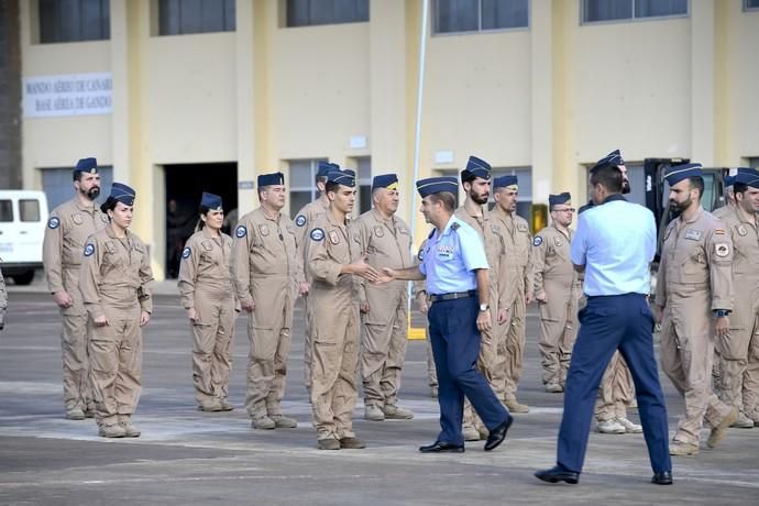 CANARIAS Y ECONOMIA 18-01-2019 BASE AEREA DE GANDO. TELDE-INGENIO. Ejército del Aire. Bienvenida del escuadrón del 10ª contingente del destacamento rappa en Sigonella.  FOTOS: JUAN CASTRO