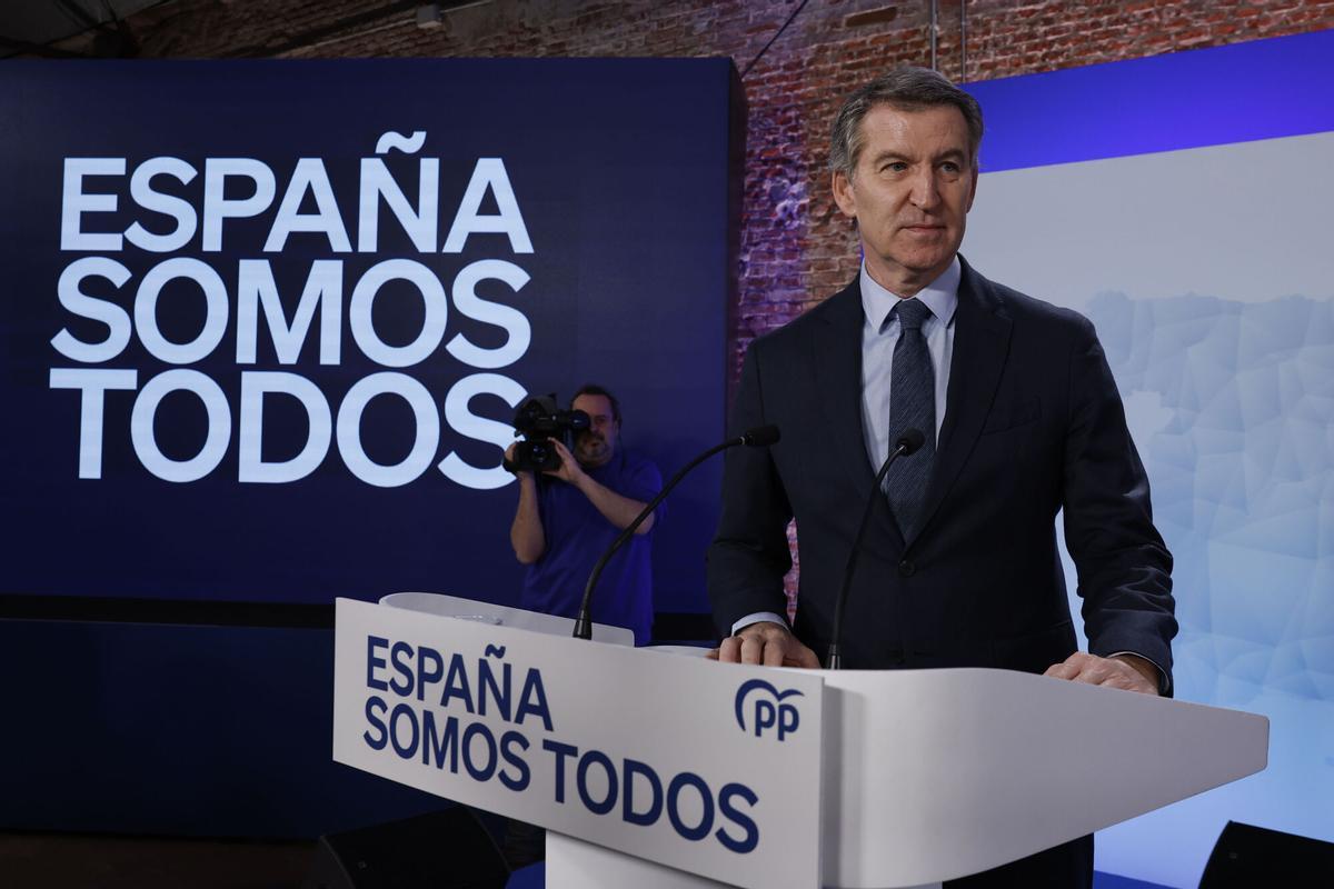 El líder del PP, Alberto Núñez Feijóo, en el balance de 2024