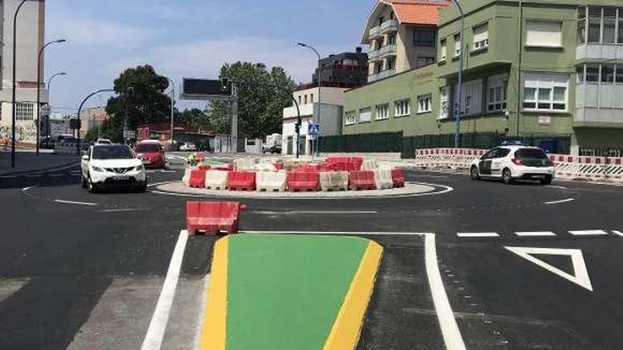 Vista de la nueva rotonda en Fonteculler.