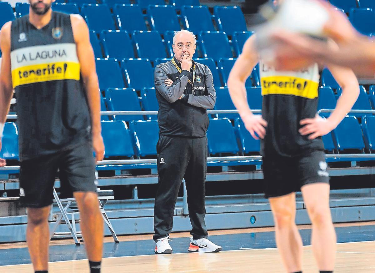 Txus Vidorreta, durante un entrenamiento de esta semana.