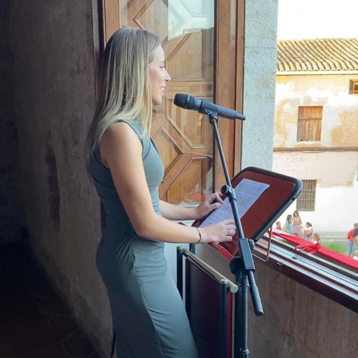 Nerea Martí, en el pregón de Albalat dels Sorells