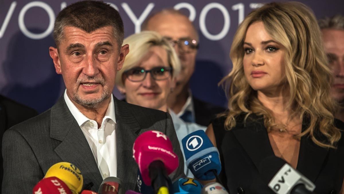 El multimillonario Andrej Babis, líder del movimiento ANO, habla en una conferencia de prensa, en Praga, el 21 de octubre.