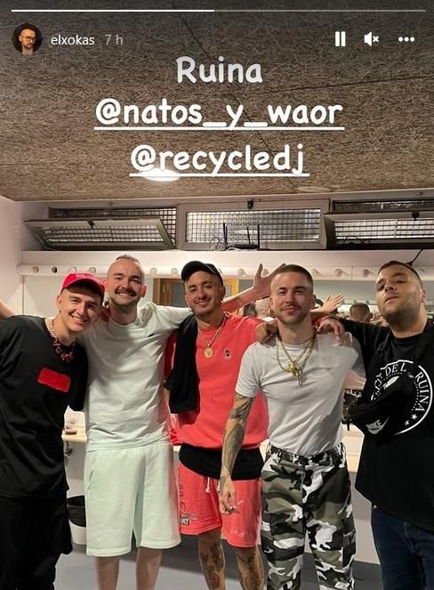 ElXokas subió una foto a Instagram en el backstage de Castrelos con Natos y Waor, Recycled J.