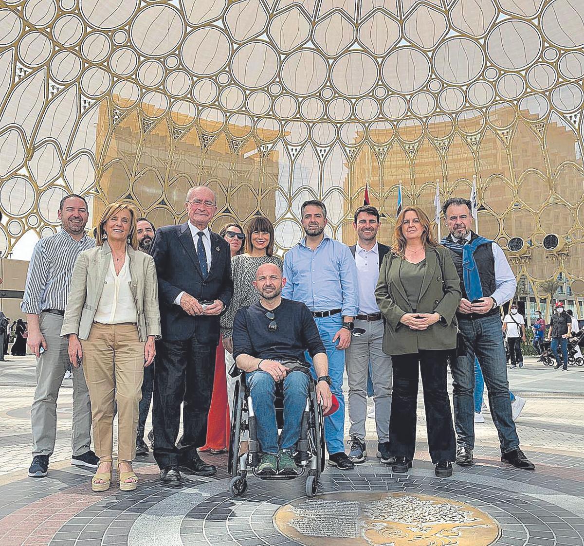 Delegación del Ayuntamiento de Málaga en la Feria de Dubai.