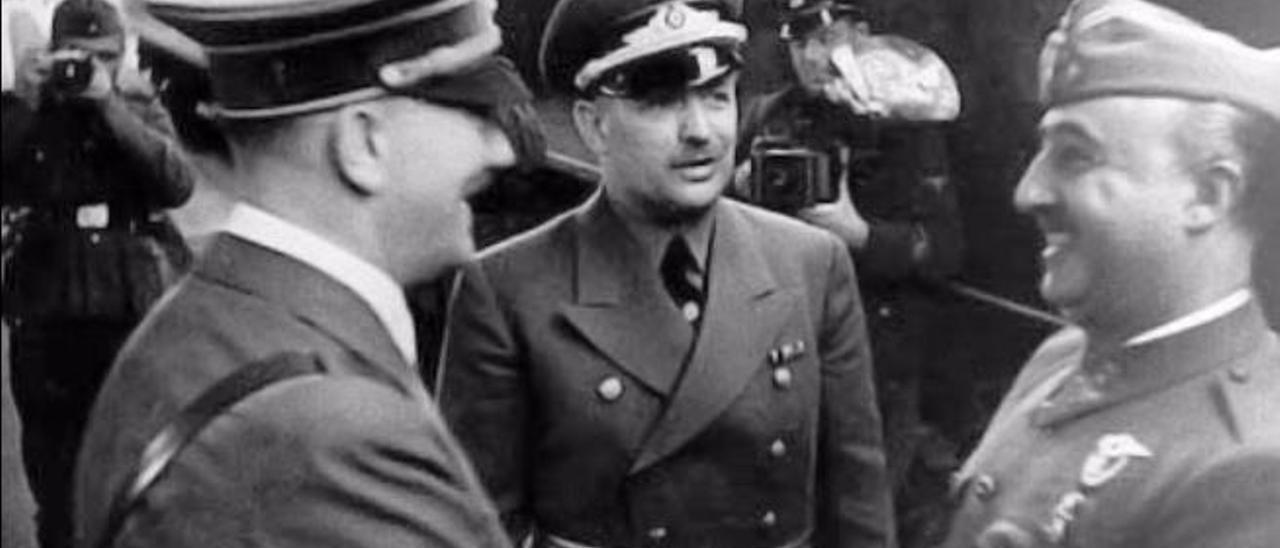 Franco saluda a Hitler en Hendaya en 1941.