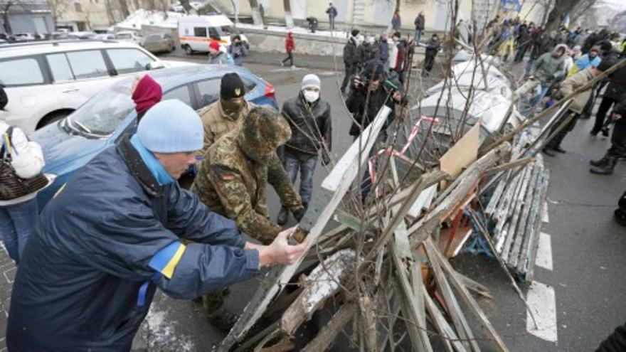 Protesta en Kiev para exigir la dimisión de Yanukóvich