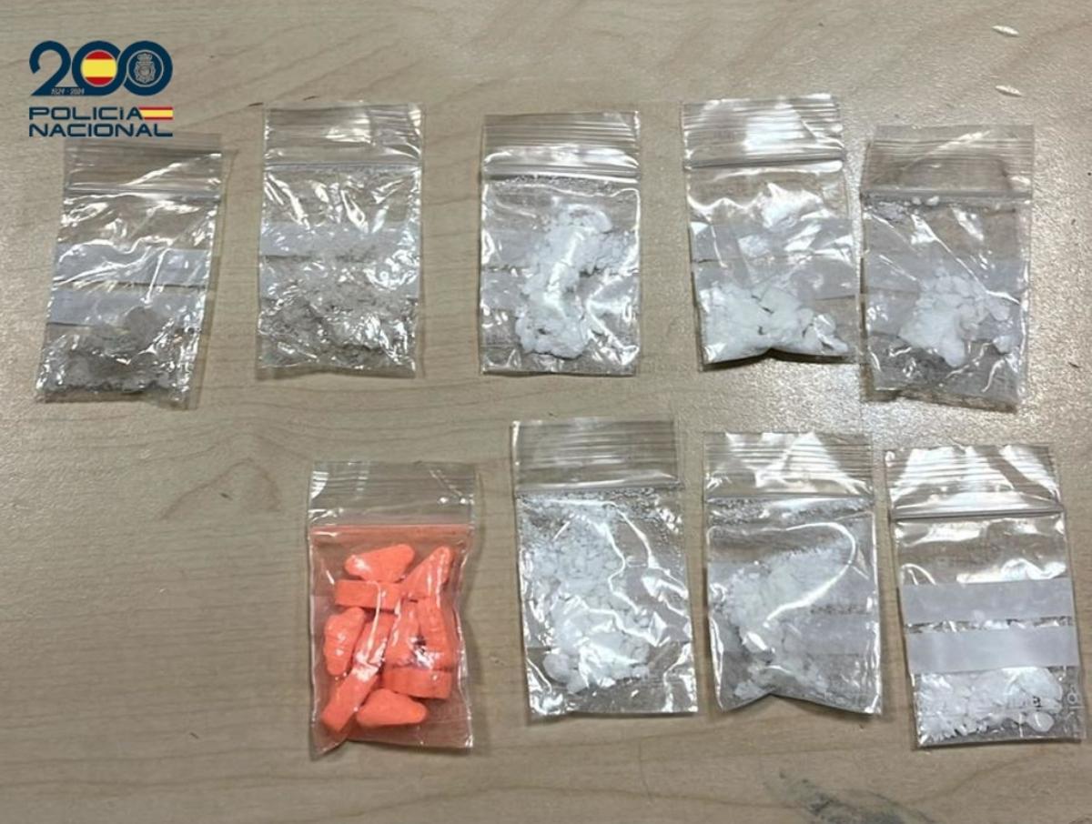 Part of the drugs seized from three drug dealers during the 'openings' of Ibiza nightclubs.