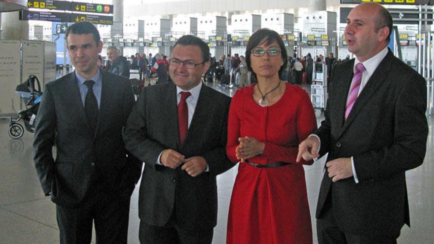 José Bernal, Miguel Ángel Heredia, María Gámez y Francisco Conejo, ayer.