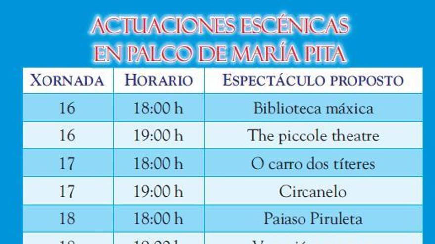 Programa de actividades en María Pita.