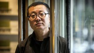 El escritor de ciencia ficción Liu Cixin, en un céntrico hotel de Barcelona.