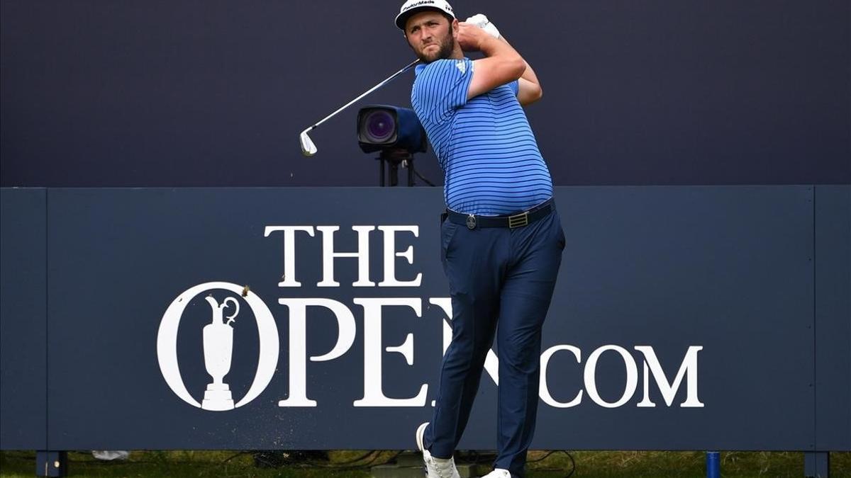 Jon Rahm, en la vuelta de práctica del Open en Royal Portrush