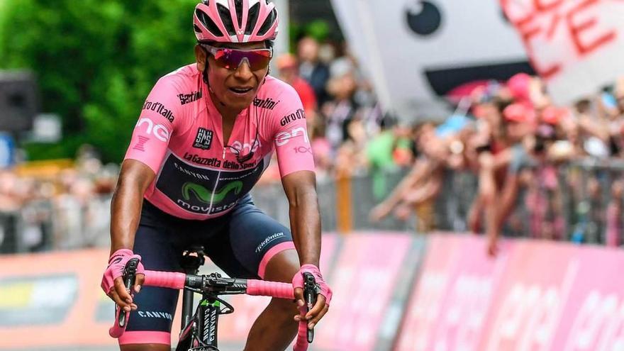 Nairo Quintana, que hoy defenderá su liderato en el final del Giro.