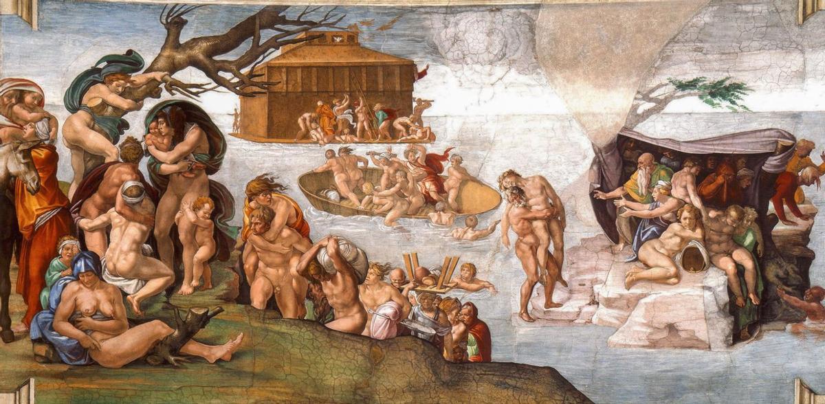 «El Diluvio Universal», de Miguel Ángel, en la Capilla Sixtina del Vaticano.