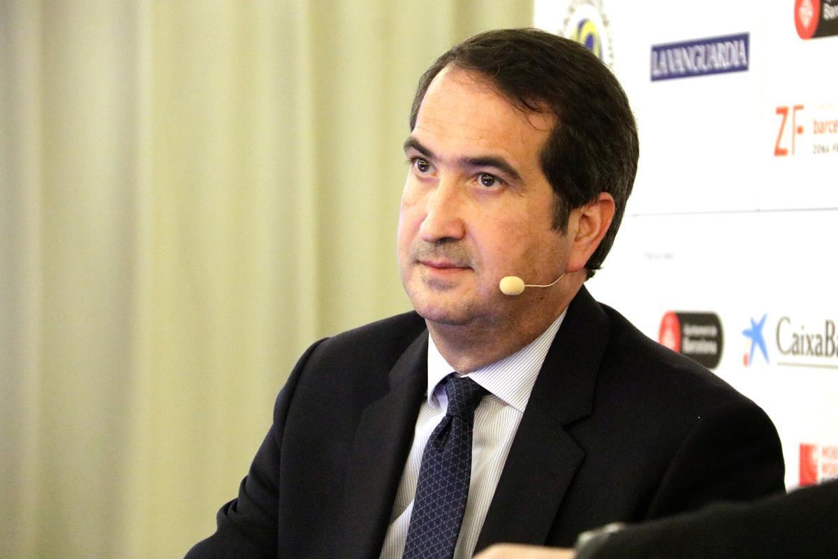 El 'country manager' del BBVA a Espanya, Peio Belausteguigoitia, instants abans de començar la seva intervenció a la Trobada d'Economia de s'Agaró.