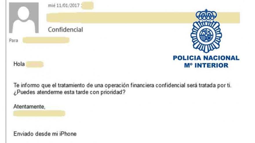 La Policía alerta de un engaño dirigido a empresas que suplanta a altos directivos